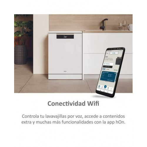 Lavavajillas Haier 15 servicios, 60 cm, 3º bandeja, con WIFI I-PRO SHINE - XF 5C4M1W Blanco