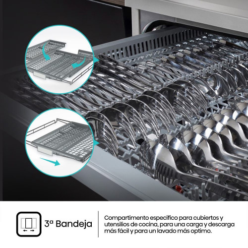 Lavavajillas Hisense 14 servicios, 7 programas, 60 cm - HS623D10X Inox