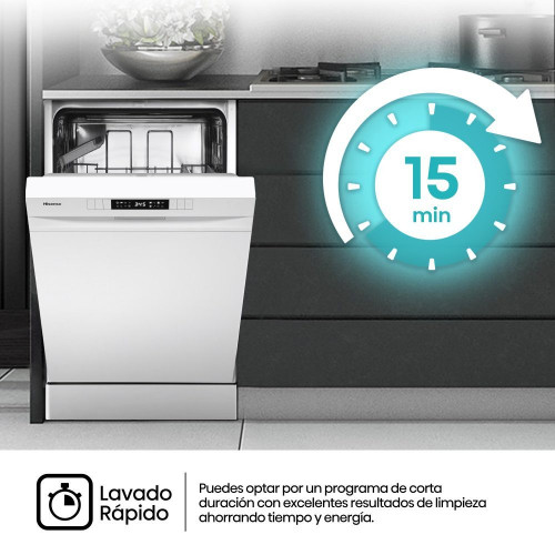 Lavavajillas Hisense 9 servicios, 45 cm - HS522E10W Blanco