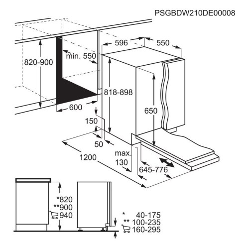 Lavavajillas integrable AEG 14 servicios, 3ª Bandeja, 60 cm - FSB34707Z