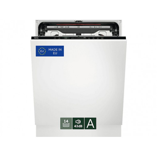 Lavavajillas integrable - AEG FSE76727P, 14 servicios, 7 programas, 60 cm, GlassCare, Tercera Bandeja, Sin panelar