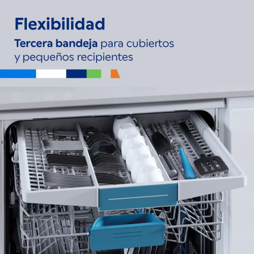 Lavavajillas integrable Balay 14 servicios, 60 cm, Puerta deslizante - 3VH5332DP Blanco