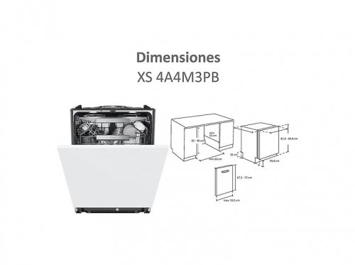 Lavavajillas integrable - Haier I-Pro Shine Series 6 XS 4A4M3PB, 14 servicios, 10 programas, 60 cm, Wi-Fi + Bluetooth, Sin panelar