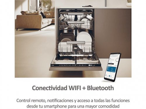 Lavavajillas integrable - Haier I-Pro Shine Series 6 XS 4A4M3PB, 14 servicios, 10 programas, 60 cm, Wi-Fi + Bluetooth, Sin panelar