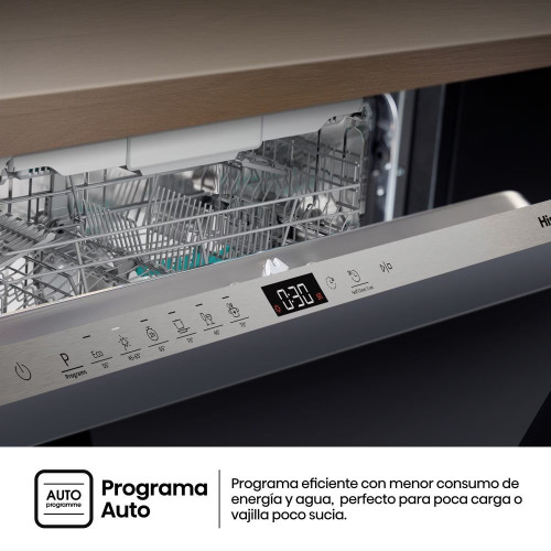 Lavavajillas integrable Hisense 16 servicios, Bandeja para cubiertos, 60 cm - HV16D5
