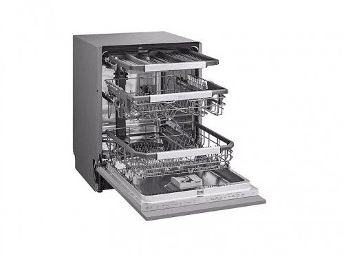 Lavavajillas integrable - LG DB476TXS, 14 servicios, 10 programas, 60 cm, TrueSteam™, Tercera bandeja, Sin panelar
