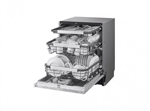 Lavavajillas integrable - LG DB476TXS, 14 servicios, 10 programas, 60 cm, TrueSteam™, Tercera bandeja, Sin panelar