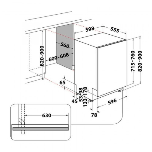 Lavavajillas Integrable Whirlpool WH8IPB14AM6L0 14 cubiertos