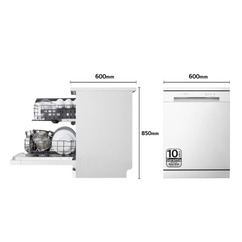 Lavavajillas LG 14 servicios,QuadWashTM, 60 cm - DF142FW Blanco