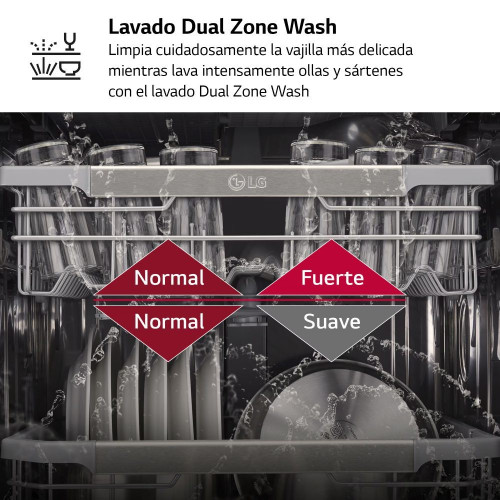 Lavavajillas LG 14 servicios,QuadWashTM, 60 cm - DF142FW Blanco