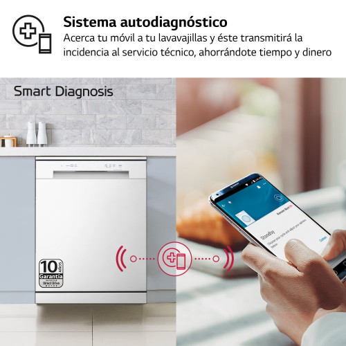 Lavavajillas LG 14 servicios,QuadWashTM, 60 cm - DF142FW Blanco