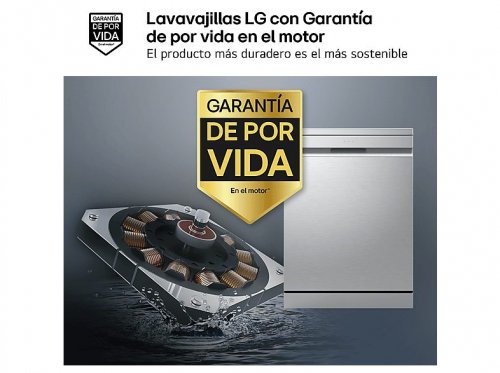 Lavavajillas - LG DF375HVS, 14 servicios, 10 programas, 60 cm, LED táctil, Tercera bandeja, TrueSteam™, QuadWash™, Inox antihuellas