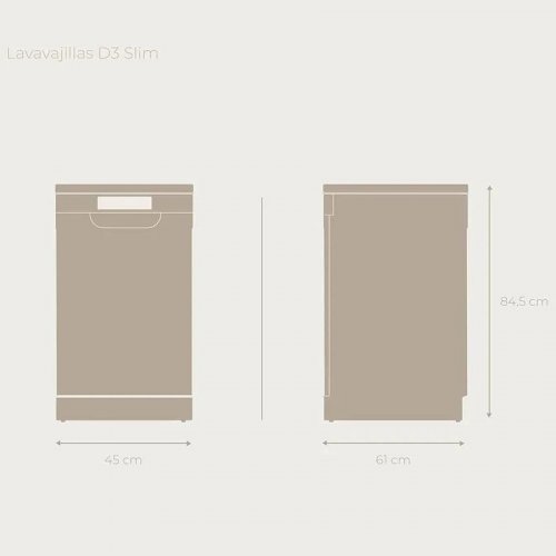 Lavavajillas libre instalación 45 cm EVVO D3 Slim