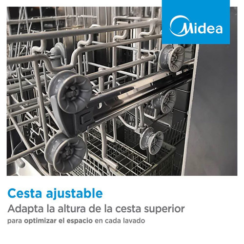 Lavavajillas Midea 14 servicios, Media bandeja para cubiertos, 60 cm - MDWPF1433CW-W-EU Blanco