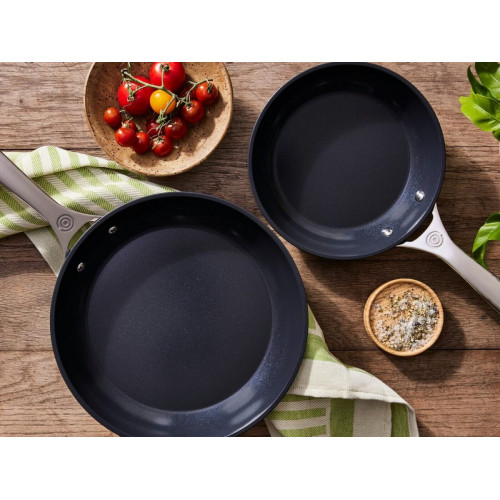 Le Creuset Essential 2-Piece Aluminum Ceramic Non-Stick Pan Set Forged and Hard-Anodized