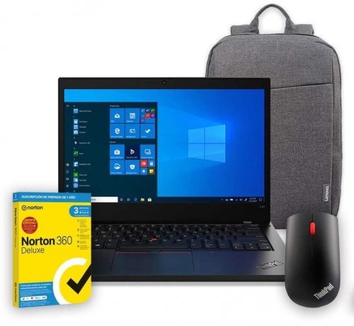 LENOVO L14 RYZEN 3 PRO Negro + Mochila + Ratón - Ordenador Portátil 14