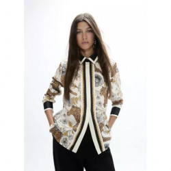 Leo Print Shirt And Border Ecru-multicol  LOLA CASADEMUNT