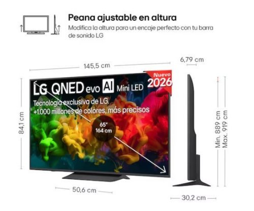 LG 65QNED81B6A - Televisor Smart TV de 65