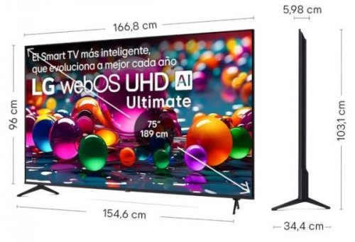 LG 75UA75006LA - Televisor Smart TV 4K UHD Ultimate AI LED 75