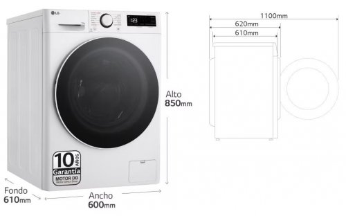 LG F4-WR6013A0W Blanco - Lavadora Carga Frontal 13KG 1400RPM
