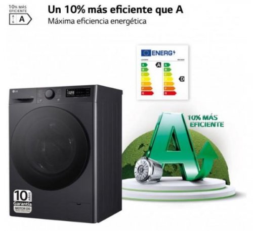 LG F4DR6009AGM - Lavasecadora Serie 600 9/6Kg 1400rpm Vapor Inox Grafito A-10%/D