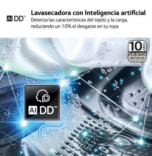 LG F4DR6009AGM - Lavasecadora Serie 600 9/6Kg 1400rpm Vapor Inox Grafito A-10%/D