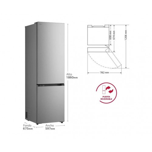 LG Frigorífico Combi LG DoorCooling+ 1,86m capacidad de 375l gbbs514dpy