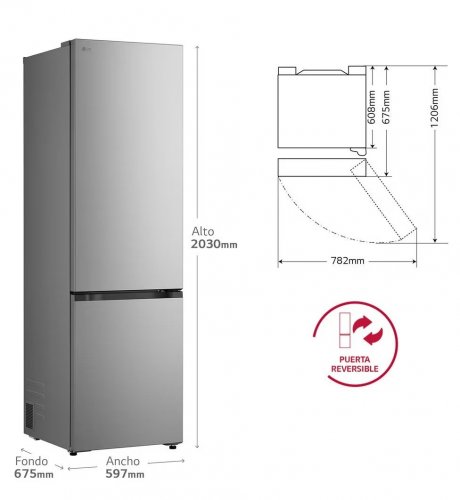 LG GBBS524CPY INOX - Frigorífico Combi No Frost