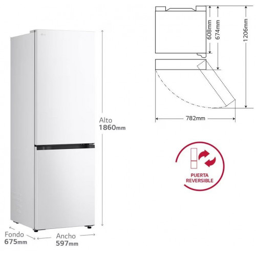 LG GBBSJ10ESW Blanco - Frigorífico Combi No Frost
