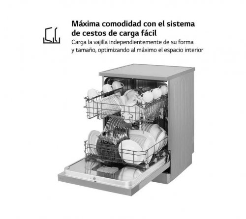LG Lavavajillas inox antihuellas con cuba de acero inoxidable. Eficiencia E. Serie 100 df030fl.outlet