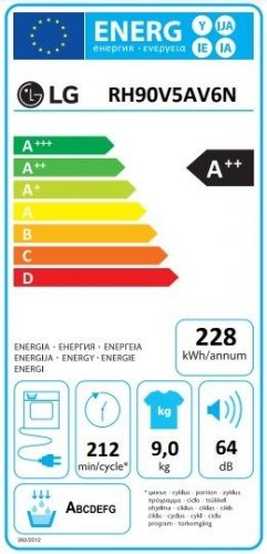 LG RH90V5AV6N Blanco - Secadora Bomba de Calor 9KG