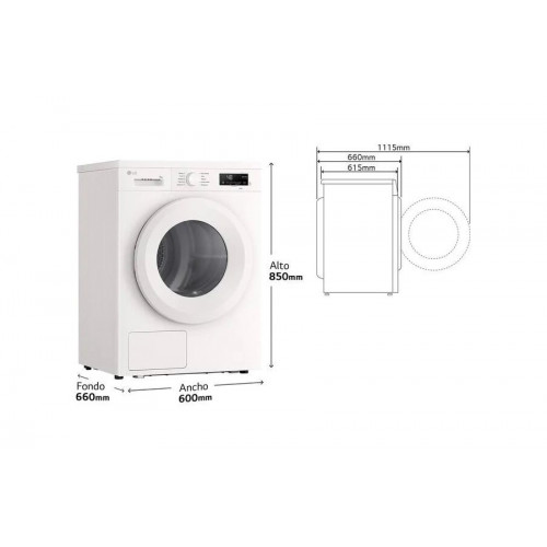 LG rhx1009nwh Blanco Secadora Bomba de calor 9kg
