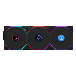 Lian Li UNI FAN TL120 Wireless LCD RGB Pack Triple Ventilador Suplementario 120mm Negro