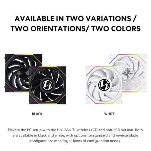 Lian Li UNI FAN TL120 Wireless LCD RGB Pack Triple Ventilador Suplementario 120mm Negro