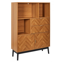Librería con cajones Felix 140x100x35cm roble