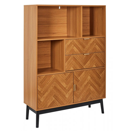 Librería con cajones Felix 140x100x35cm roble