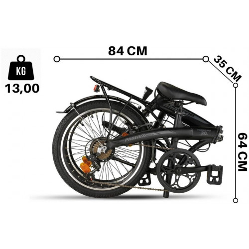Licorne Bike Phoenix 2D Bicicleta Plegable 20 Pulgadas Aluminio 7 Velocidades (Phoenix 2D)