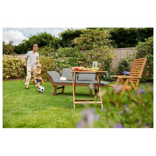 LIVARNO® Banco de madera para jardín con cojines