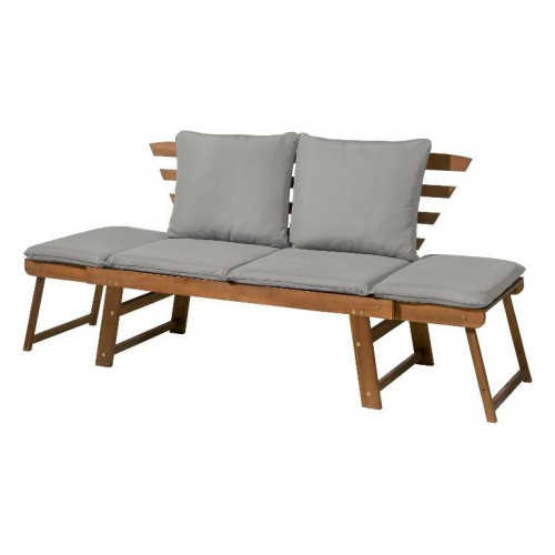 LIVARNO® Banco de madera para jardín con cojines