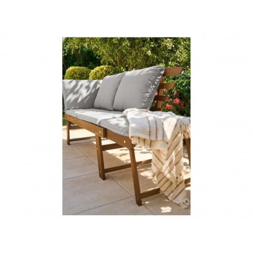 LIVARNO® Banco de madera para jardín con cojines