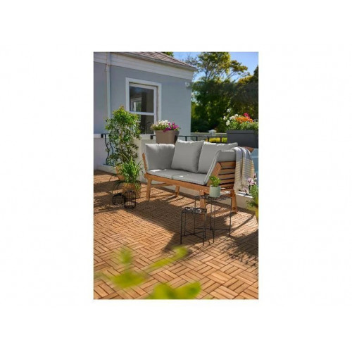 LIVARNO® Banco de madera para jardín con cojines