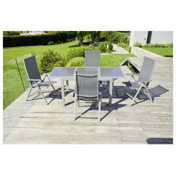 LIVARNO HOME Mesa de jardín de aluminio extensible blanca Houston