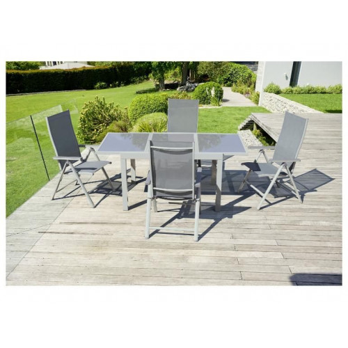 LIVARNO HOME Mesa de jardín de aluminio extensible blanca Houston