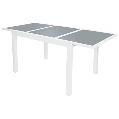 LIVARNO HOME Mesa de jardín de aluminio extensible blanca Houston