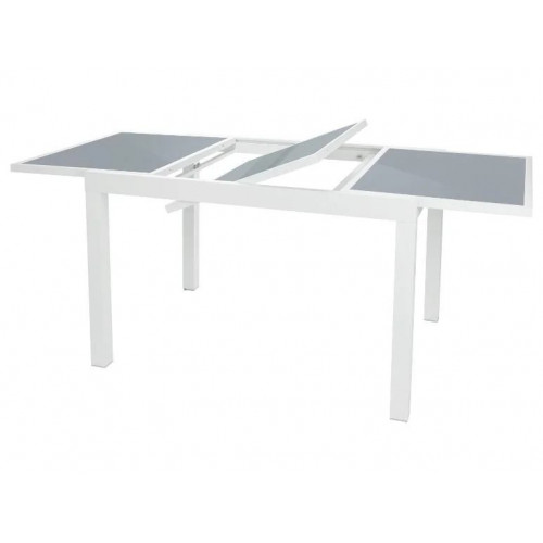 LIVARNO HOME Mesa de jardín de aluminio extensible blanca Houston