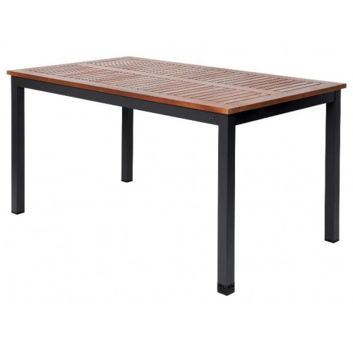 LIVARNO® Mesa de aluminio para jardín con tablero de madera Valencia
