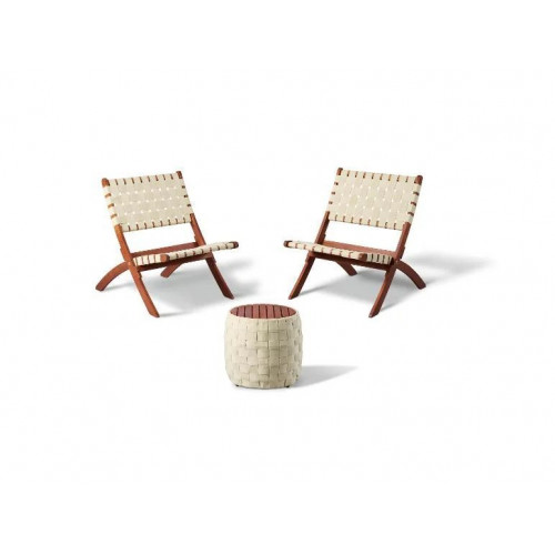 LIVARNO® Set de balcón Sevilla madera/ratán ancho 3 pzs.
