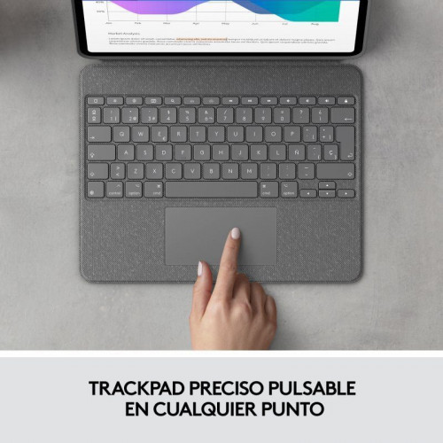 Logitech Combo Touch Funda con Teclado Gris para iPad Pro 12.9