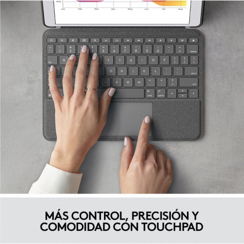 Logitech Combo Touch Funda con Teclado Retroiluminado para iPad 7/8/9 Generación