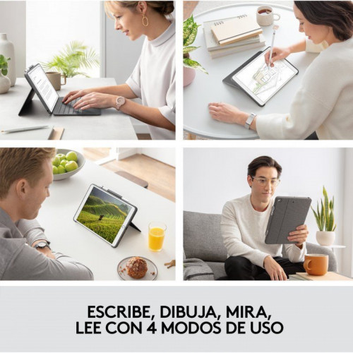 Logitech Combo Touch Funda con Teclado Retroiluminado para iPad 7/8/9 Generación